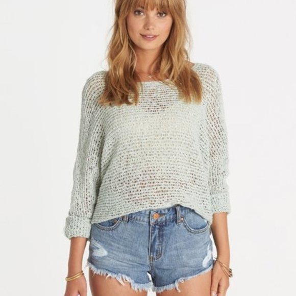 Billabong Sweaters - Billabong Blue Dance With Me Sweater
